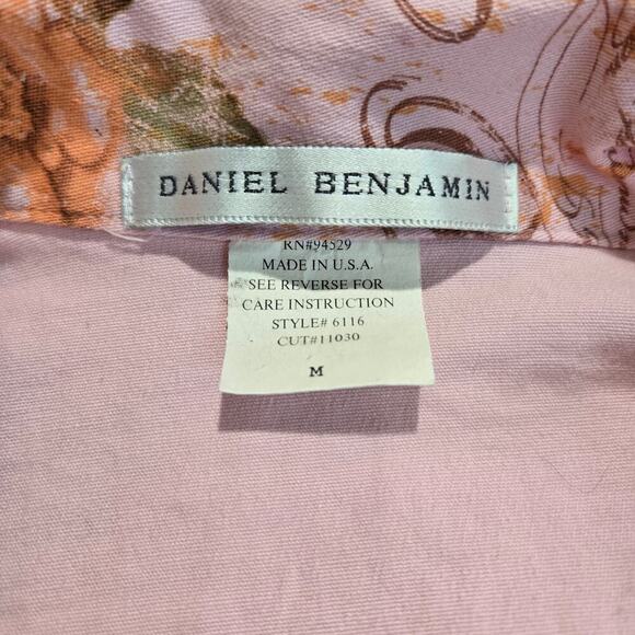 Daniel Benjamin Pink Denim Jacket Floral Print with Sequins Size M Soft Girl - Picture 5 of 12